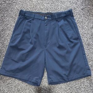 Haggar Men's Flat Front Shorts in Navy Blue
